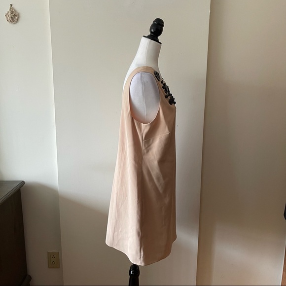 ASOS embellished stone style neckline sleeveless beige shift - Picture 4 of 9